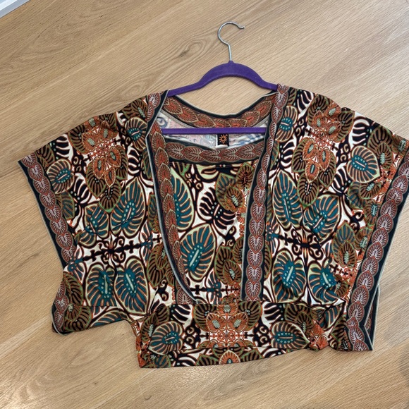 Jean Paul Gaultier Multicolor Leaf Print Blouse - Picture 1 of 3